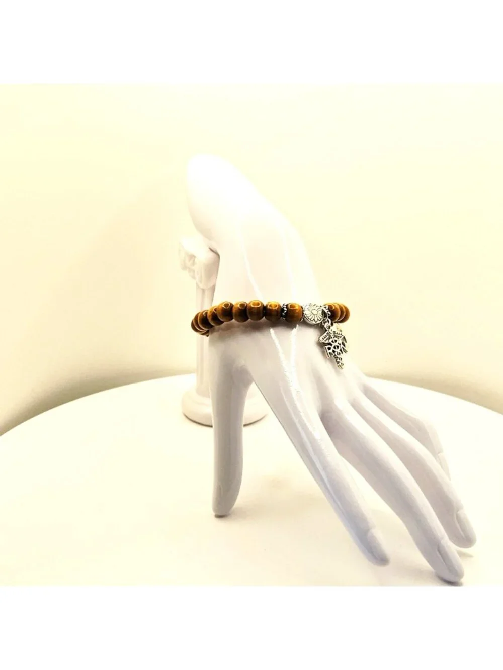 Nurse Charm Wood Bead Bracelet, RN Gift for Nurse, Medical Bracelet for Women